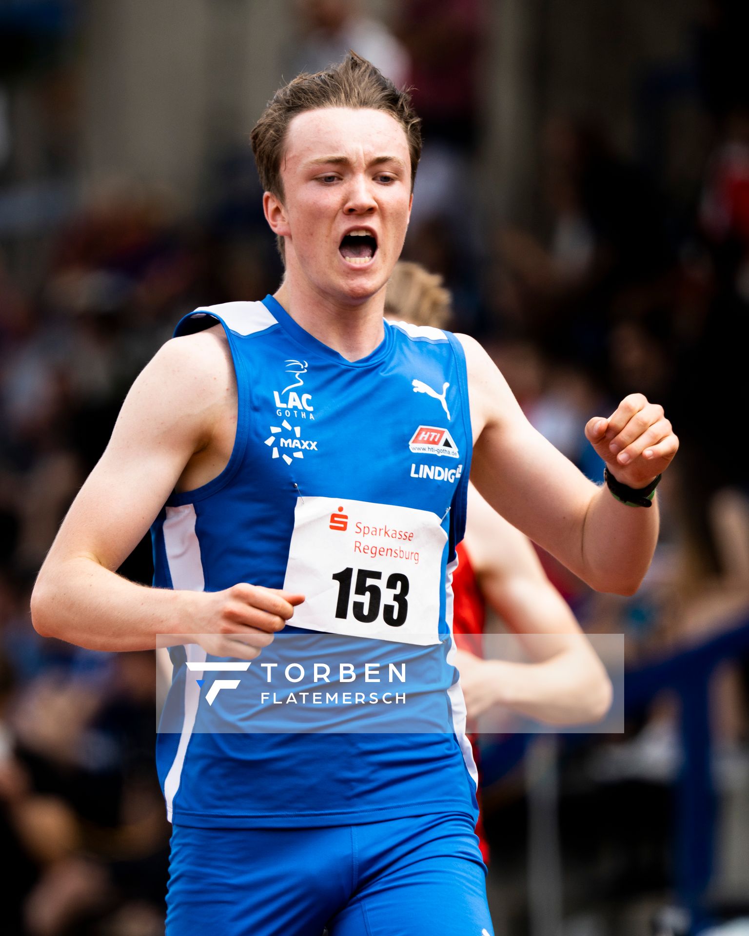 Benedikt Thomas Wallstein (Gothaer Leichtathletik Centrum) ueber 100m am 04.06.2022 waehrend der Sparkassen Gala in Regensburg